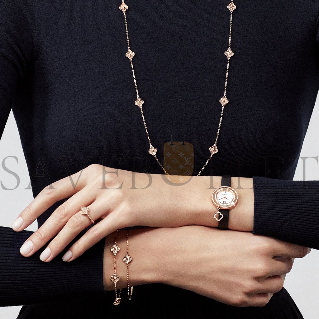 V*N CL*F arpels sweet alhambra bracelet, 6 motifs - rose gold  vcaro8dd00